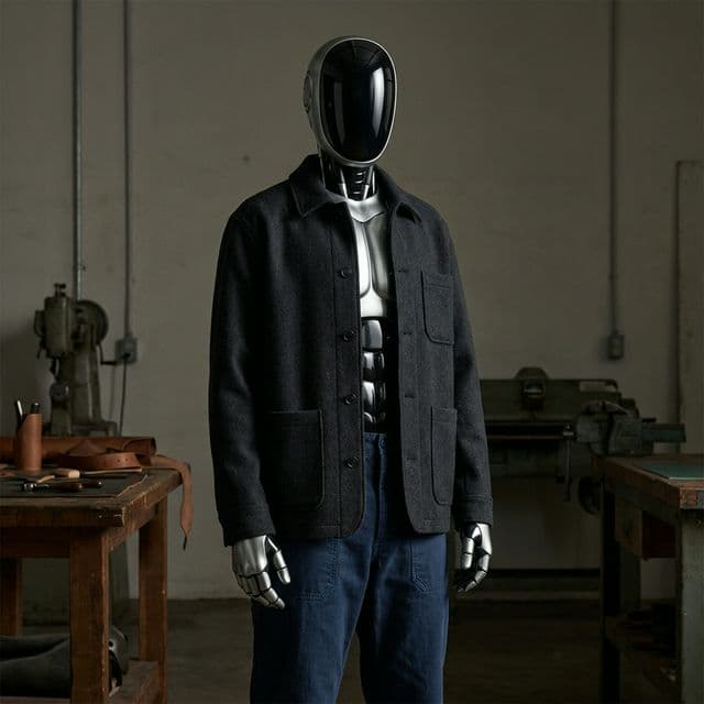 Robo collection, Form & Function. Utilitarian design refined. The Robo collection adapts heavy, functional textiles for synthetic frames, prioritizing durability, thermal protection, and unguarded movement in active environments.