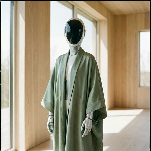 Draped Merino Overcoat